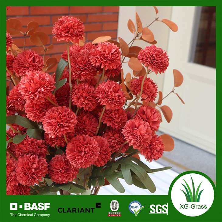 Artificial Crimson Chrysanthemum Ball Flower Stem Set price